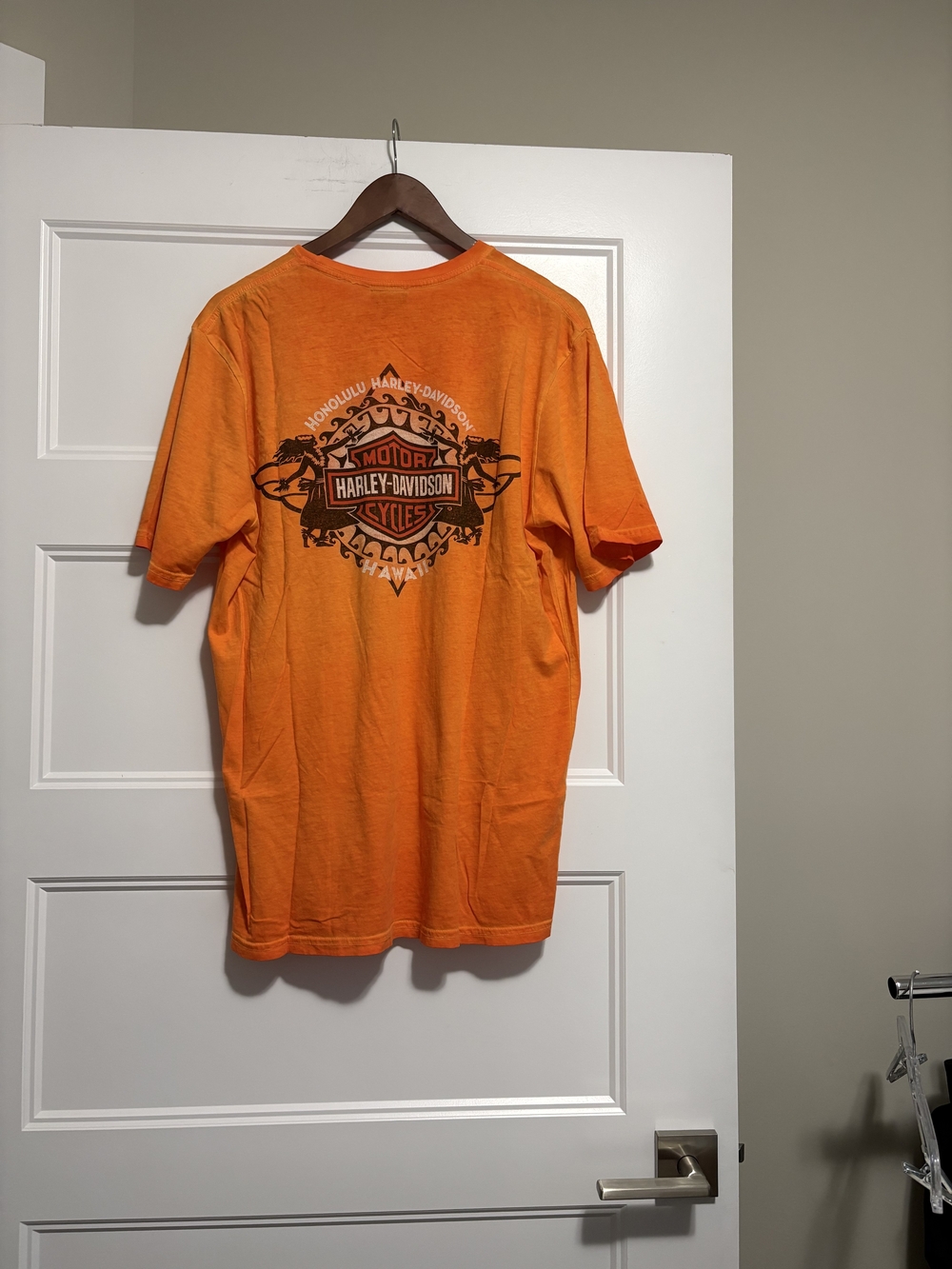 Harley-Davidson Orange Short-Sleeve Graphic Tee Hawaii Sz Large